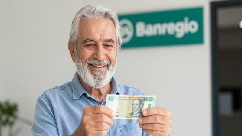 Anciano sonríe con dinero al sol.