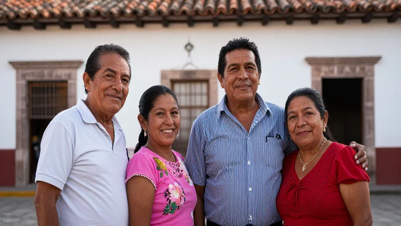 Familia en México disfruta el sol.