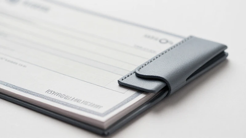 Libro de cheques y clip de dinero elegante
