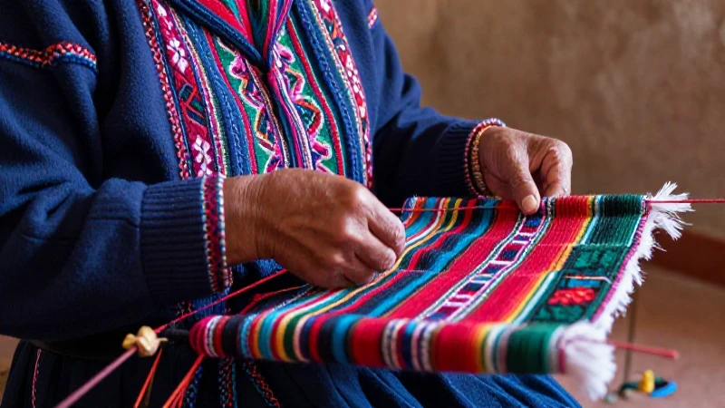 Tejedora indígena, cultura de San Miguel de Mezquitan.