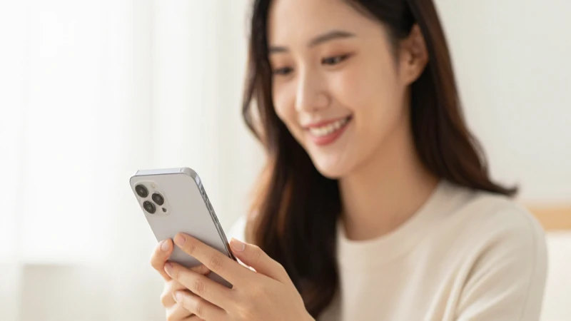 Cómo obtener tu CLABE Interbancaria de Santander en 2026 9 Joven sonríe con su teléfono, luz cálida