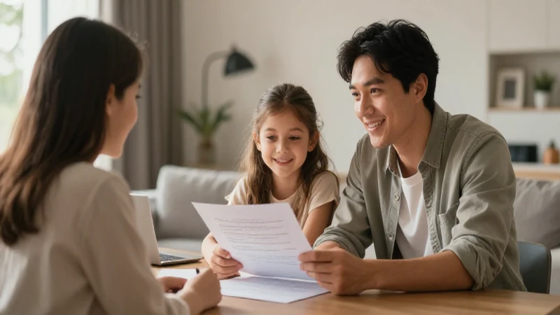 Familia feliz en moderno y cálido hogar.