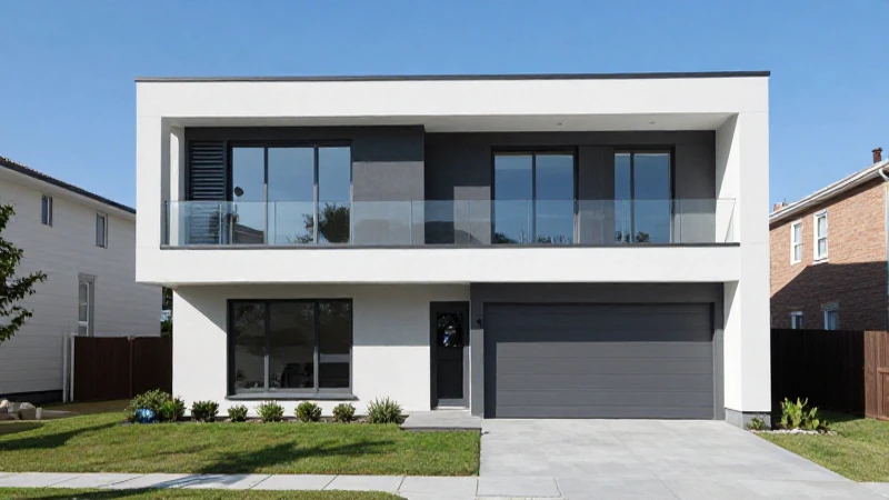 Casa moderna, día soleado, fotografía arquitectónica