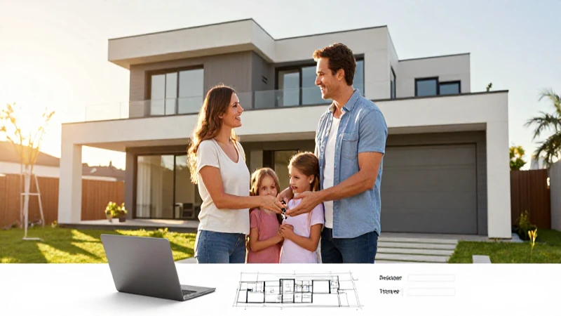 Familia feliz disfruta su nueva casa moderna
