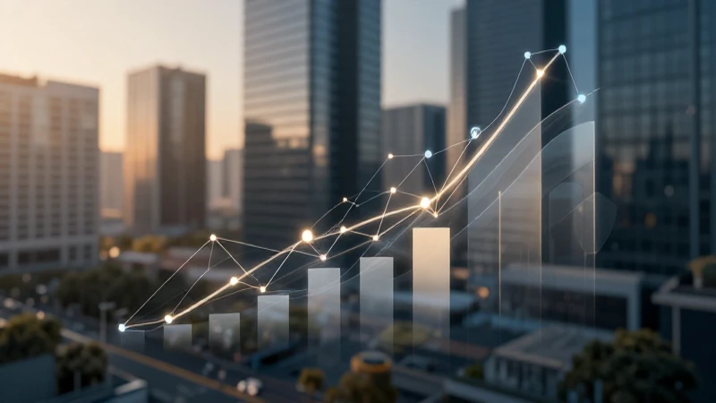 Rápido crecimiento económico, visualmente expresado.