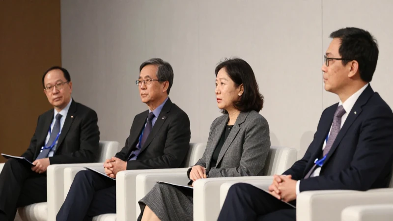 Panel de expertos bajo luz tenue.