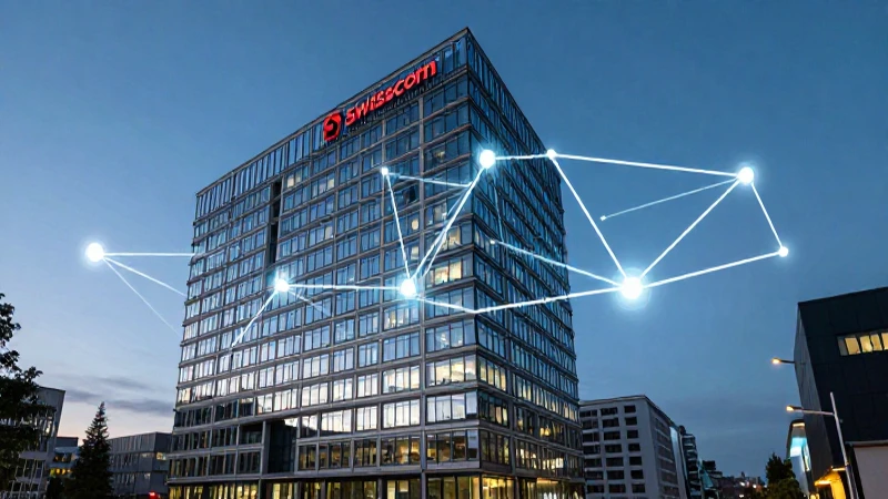 Cotización y análisis del mercado de Swisscom (SCMN) en 2026 8 Edificio Swisscom, red futurista, iluminación cinematográfica