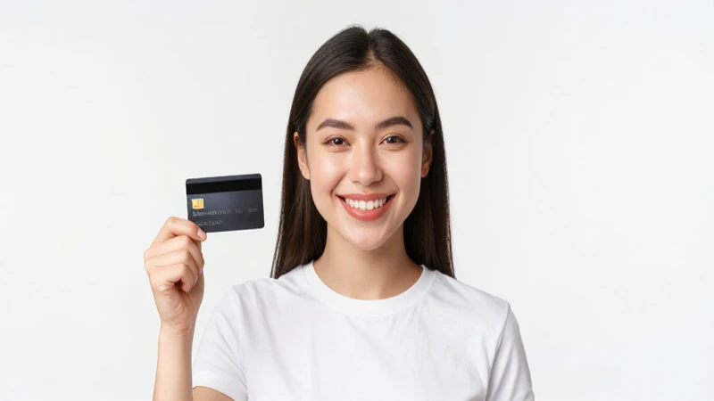 Tarjeta Adicional Banorte: Beneficios de Banorte por Ti 11 Mujer sonríe con tarjeta bancaria.