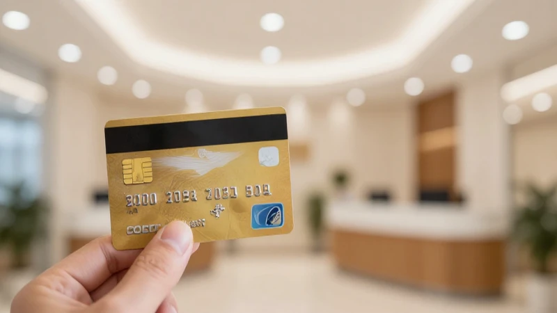 Tarjeta de crédito en interior bancario difuso