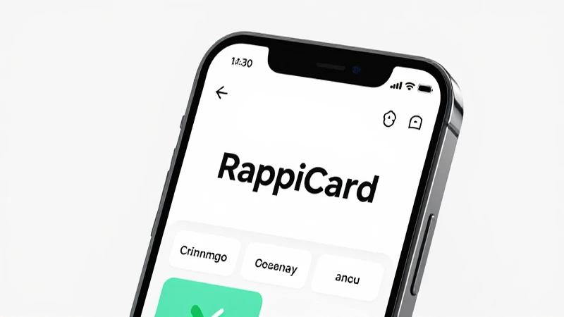 RappiCard mostrada en smartphone, diseño moderno
