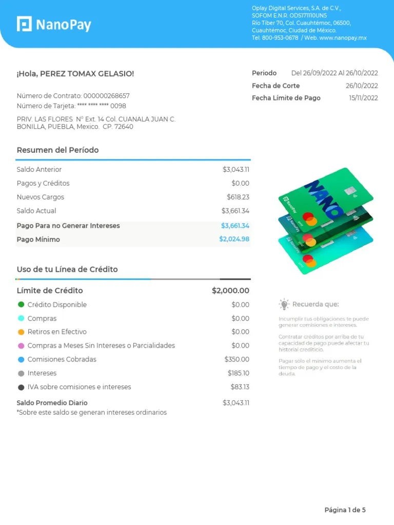 tarjetas de credito nanopay beneficios y ventajas en 2026