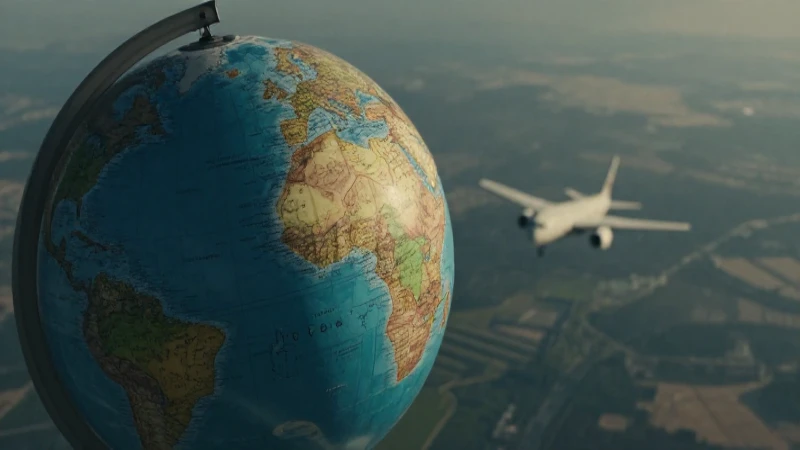 Vista aérea cinematográfica del globo y avión