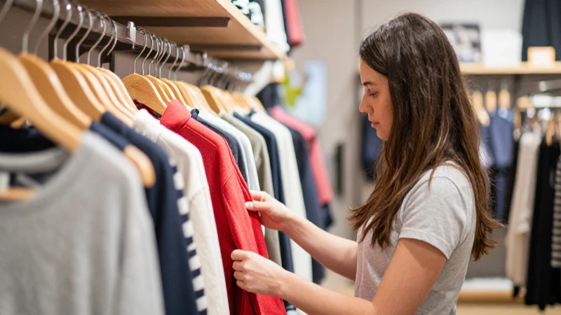 Mujer mirando ropa en un escaparate