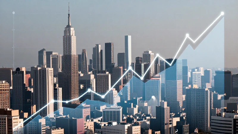 Gráfico financiero con paisaje urbano iluminado