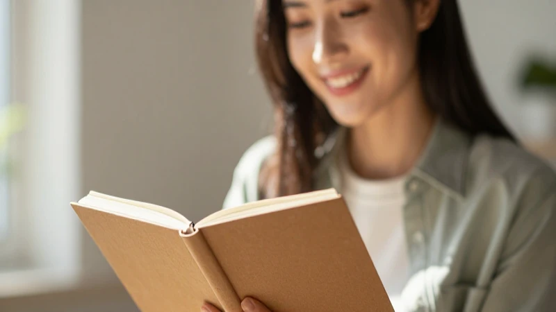 Qué contenido esencial ofrece Condusef para tu educación financiera 17 Mujer sonriente con un cuaderno, luz cálida.