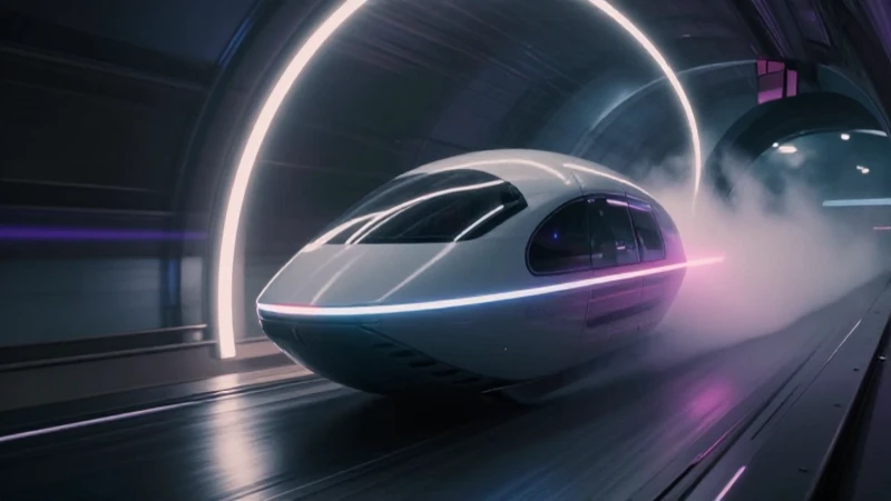 Cápsula Tesla Hyperloop: velocidad futurista y vaporwave