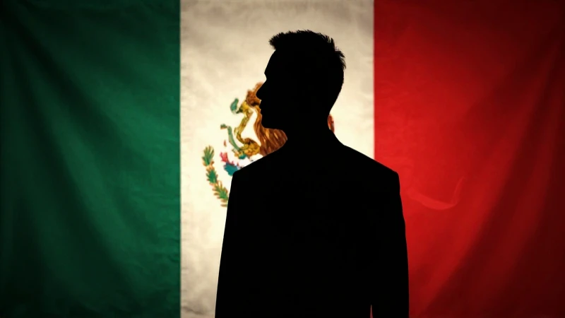Silueta de operador ante bandera mexicana cálida