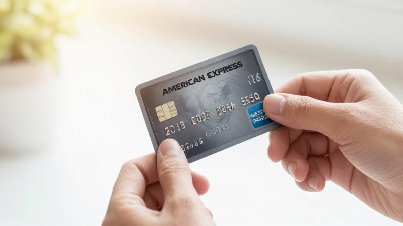 Tarjeta American Express bajo luz cálida