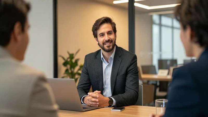 Liderazgo empresarial y colaboración en oficina moderna.