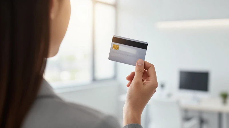 Cuáles son los tipos de tarjetas bancarias y cómo elegir la mejor 13 Mujer con tarjeta en oficina iluminada