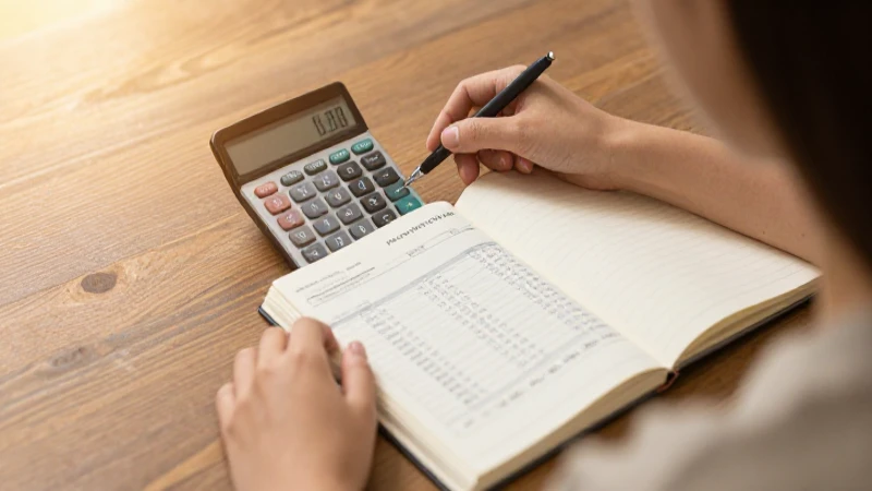 Mujer calcula facturas en un ambiente cálido