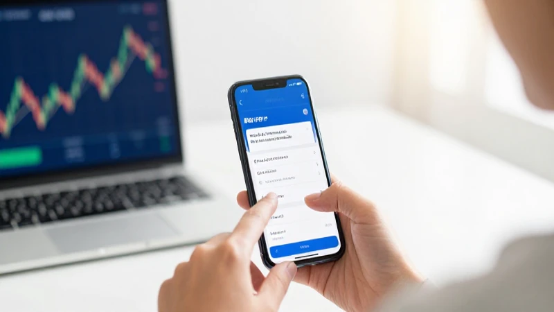Mujer usa el teléfono para transacciones financieras.