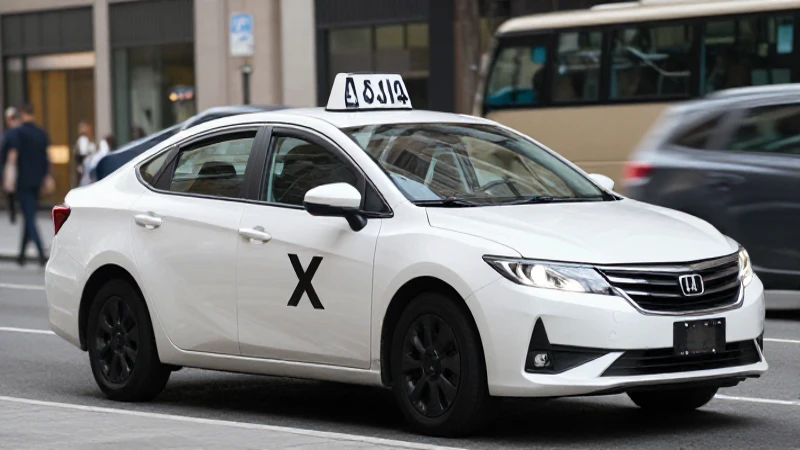 Coche Uber en calle, luz suave