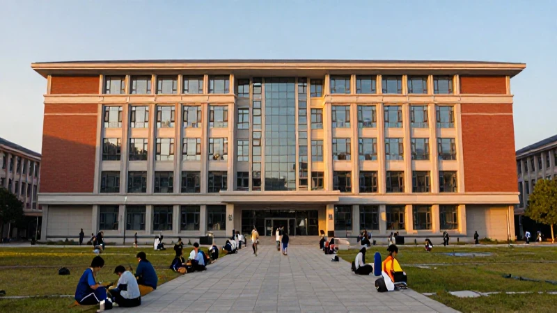 Fotografía vibrante de un campus universitario