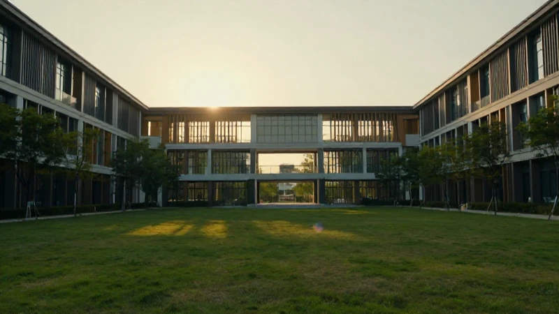 Arquitectura moderna con luz dorada y vistas amplias