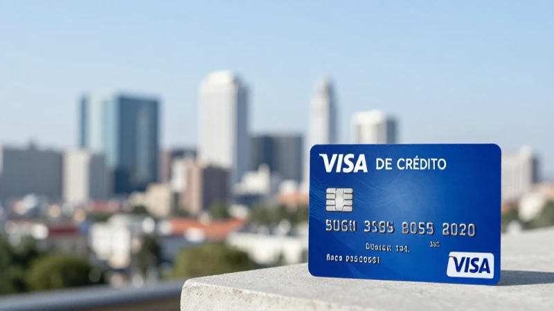 Tarjeta Visa, ciudad, luz brillante, enfoque suave.
