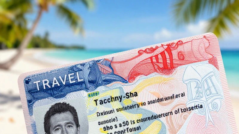Tarjeta de viaje en playa soleada