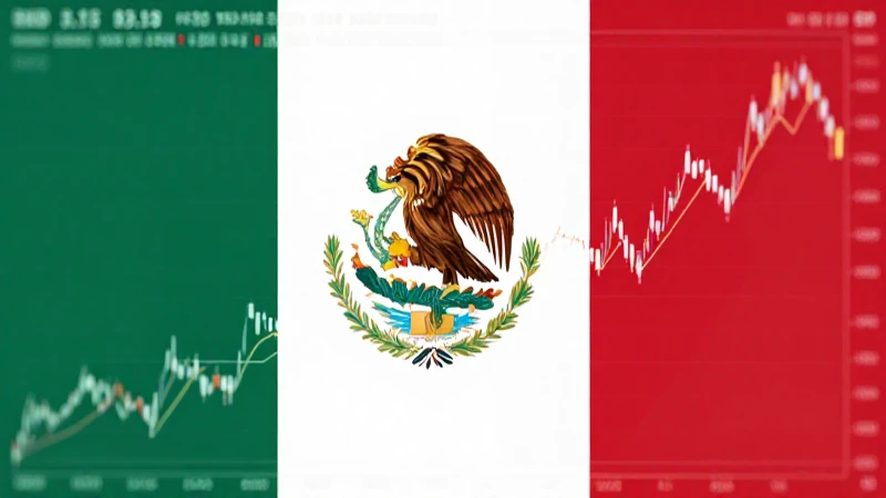 Gráfico ETF con bandera mexicana, profesional