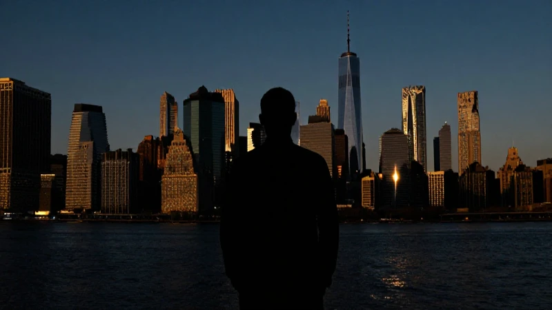 Silueta de un trader frente a Nueva York